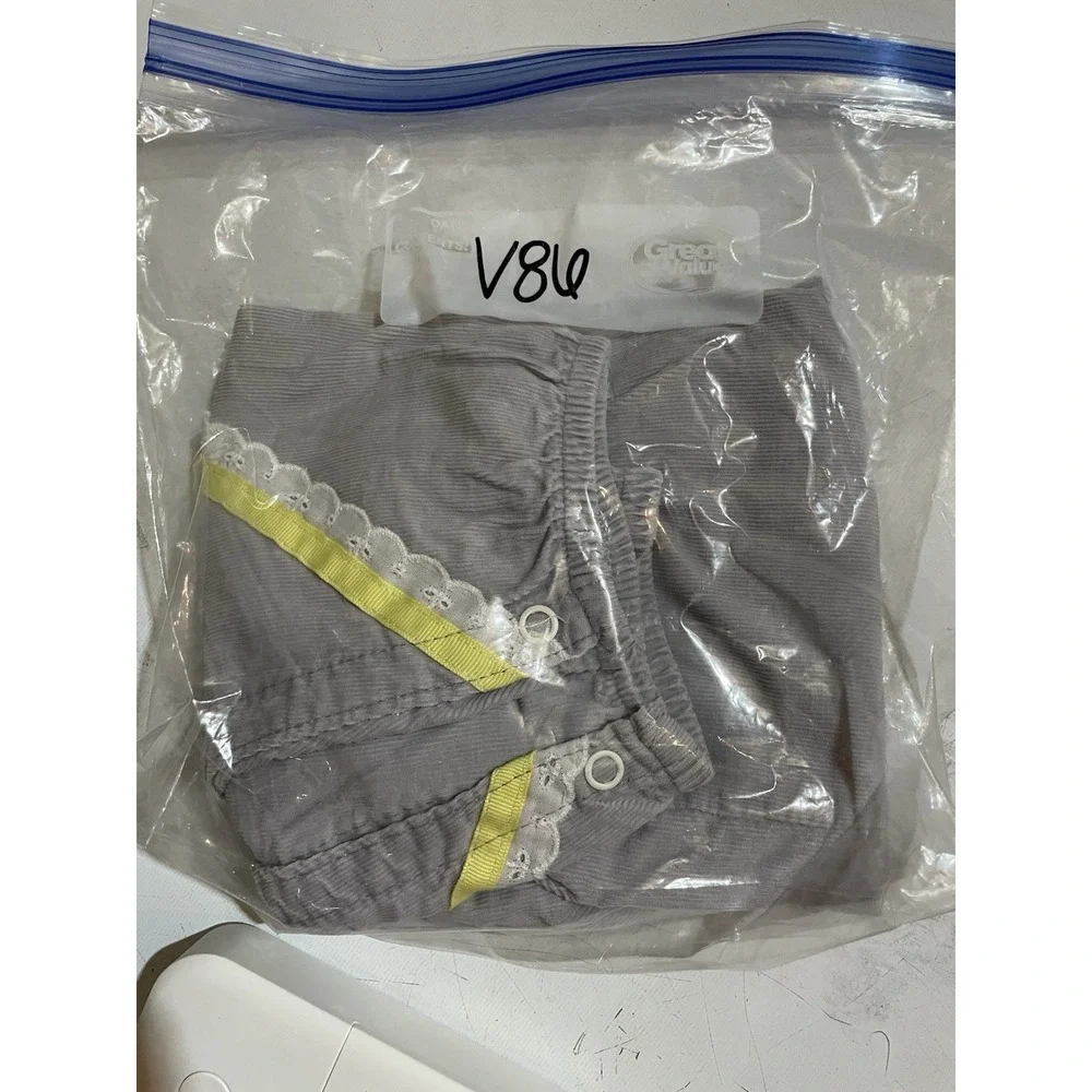 Vintage Corduroy Gray Overalls Jumper Jumpsuit Girls Kids‎ Size 24mth